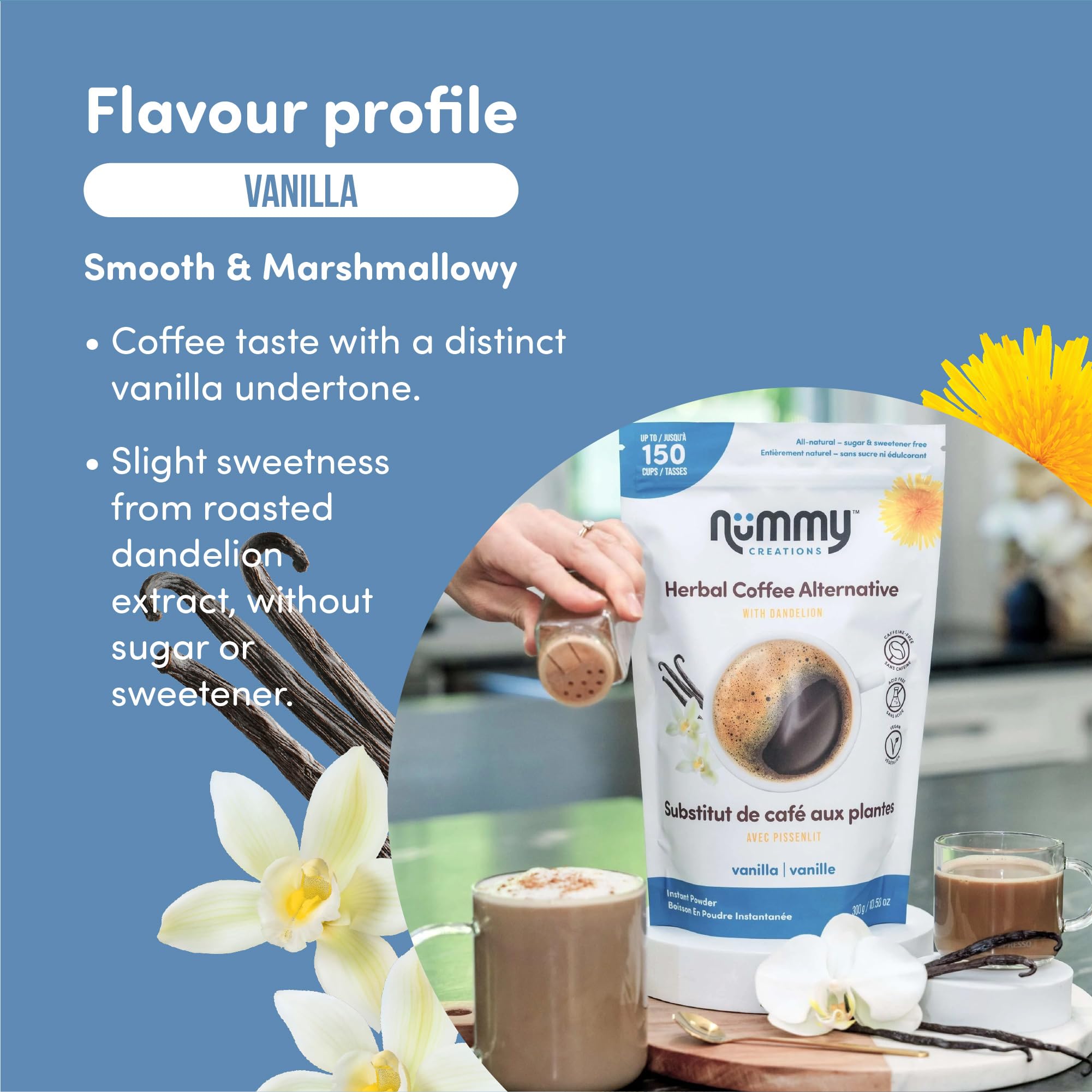 Amazon.com : Nummy Creations 150 cup Vanilla Instant Caffeine-Free